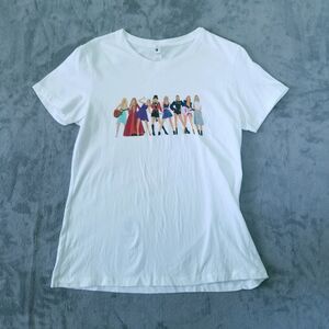 TAYLOR SWIFT Womens White TShirt Size XL Swiftie Red Speak Now Reputation 1989